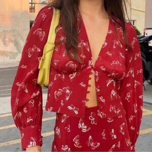 Realisation Par Kaia Top in Red Butterfly